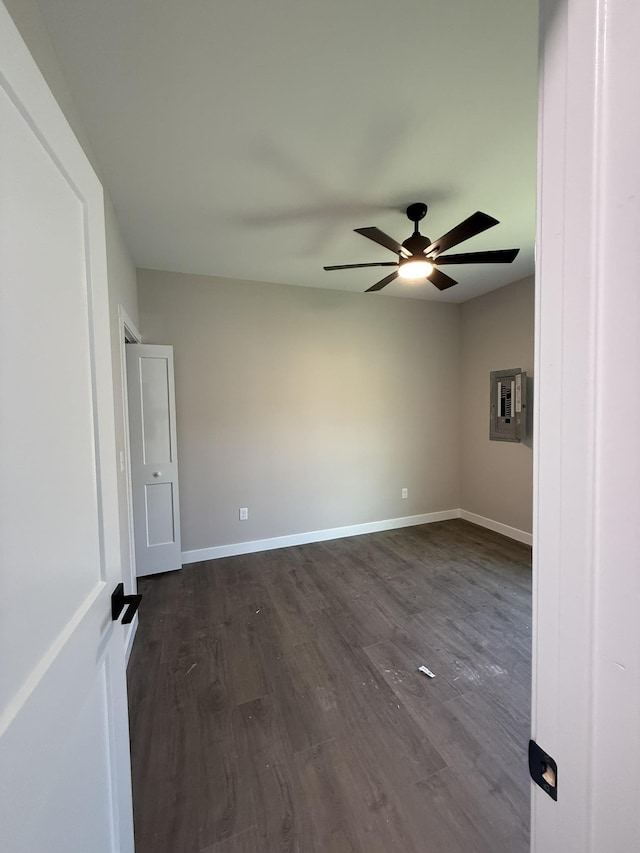 1522 2nd St, Waynesboro, VA 22980 - unfurnished room featuring ceiling fan, dark wood-type flooring, and electric panel