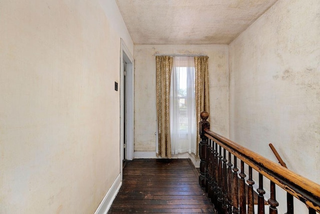 105 Austin Ave, Staunton, VA 24401 - hallway with hardwood / wood-style floors, an upstairs landing, and baseboards