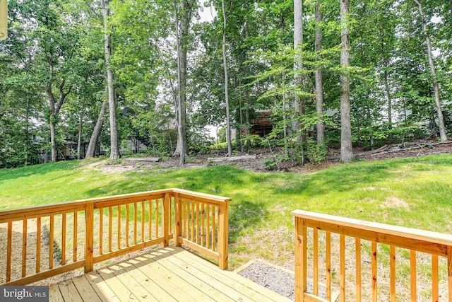 10302 Laurel Ridge Way, Fredericksburg, VA 22408 - deck with a yard and view of wooded area