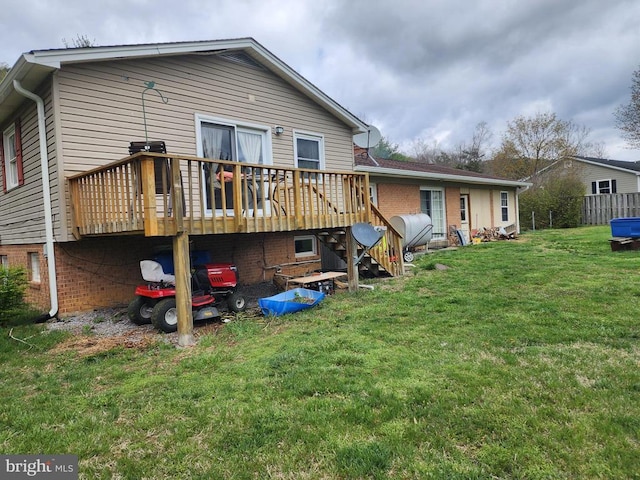 2488 Dry Run Rd, Luray, VA 22835 - back of property with a wooden deck and a yard