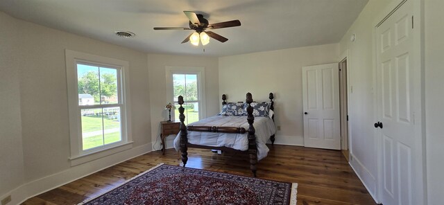 242 1st St, Broadway, VA 22815 - bedroom with wood finished floors and a ceiling fan