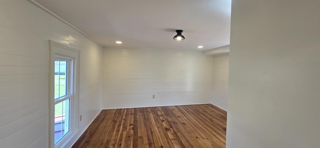 242 1st St, Broadway, VA 22815 - unfurnished room with dark wood-type flooring, recessed lighting, and crown molding