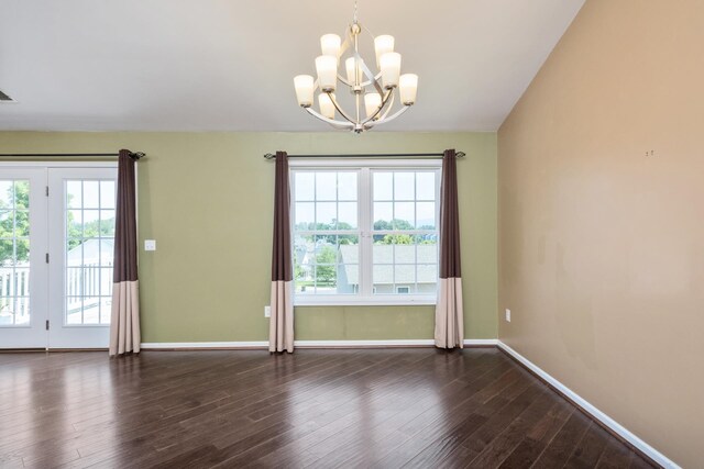 233 Overview St, Waynesboro, VA 22980 - unfurnished room featuring a chandelier and wood finished floors