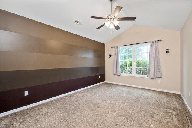 233 Overview St, Waynesboro, VA 22980 - carpeted spare room with a ceiling fan and vaulted ceiling