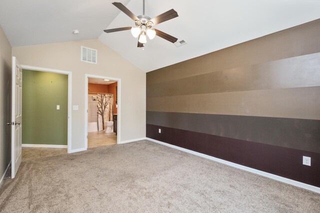 233 Overview St, Waynesboro, VA 22980 - carpeted empty room with ceiling fan and vaulted ceiling