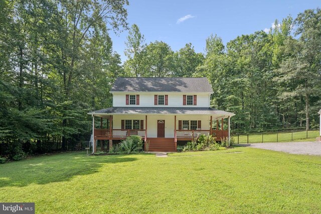 102 Oak Knoll Pl, Bumpass, VA 23024 - view of front facade with covered porch and gravel driveway