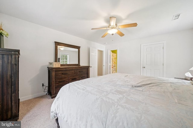 102 Oak Knoll Pl, Bumpass, VA 23024 - bedroom with light colored carpet and a ceiling fan