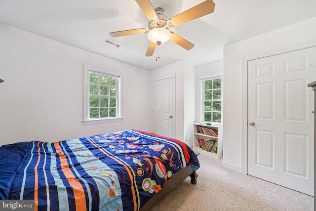 102 Oak Knoll Pl, Bumpass, VA 23024 - carpeted bedroom with ceiling fan and baseboards