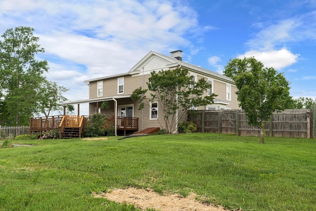 199 Hermitage Rd, Staunton, VA 24401 - rear view of property featuring a deck and a chimney