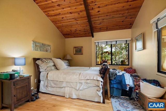 127 Blackrock Cir, Roseland, VA 22967 - bedroom with wooden ceiling and light wood-type flooring