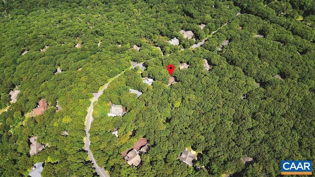 127 Blackrock Cir, Roseland, VA 22967 - aerial view of property and surrounding area featuring a heavily wooded area