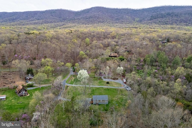147 Fishermans Ln, Luray, VA 22835 - aerial view of a heavily wooded area and a mountainous background