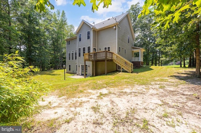 9937 Talley Rd, Spotsylvania, VA 22553 - back of house with a wooden deck, stairs, and a lawn