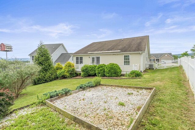 21 Upland Ct, Stuarts Draft, VA 24477 - back of house featuring a fenced backyard, a gate, and a shingled roof