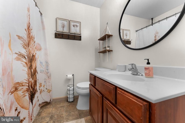  - bathroom featuring vanity and a shower with shower curtain