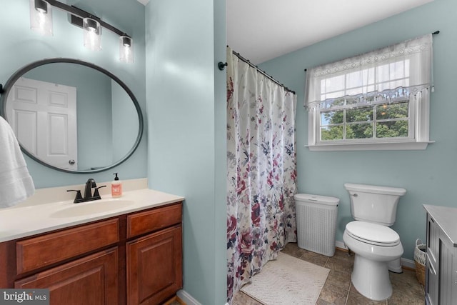  - full bath with vanity and a shower with curtain
