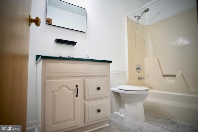 107 Birchside Cir, Locust Grove, VA 22508 - full bathroom with vanity, toilet, shower / tub combination, and marble finish flooring