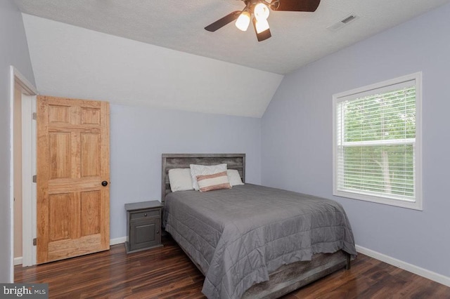 159 Park View Ln, Shenandoah, VA 22849 - bedroom featuring lofted ceiling, dark wood finished floors, and a ceiling fan