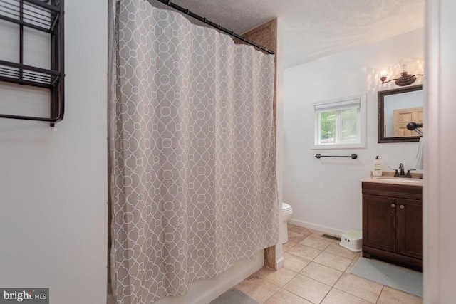 159 Park View Ln, Shenandoah, VA 22849 - full bath with vanity, tile patterned flooring, a textured ceiling, and shower / bath combination with curtain