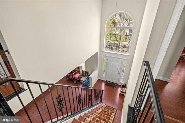 1745 Finley Dr, Culpeper, VA 22701 - foyer featuring a towering ceiling, healthy amount of natural light, wood finished floors, and stairs