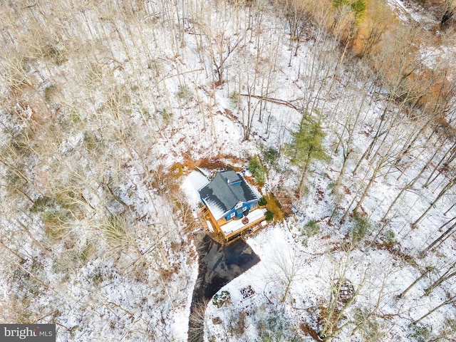 view of snowy aerial view