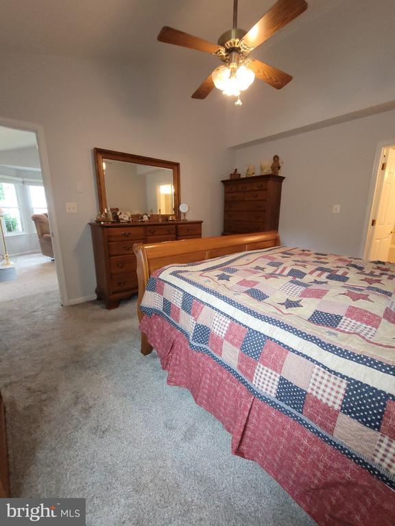 11611 Hampshire Ct, Fredericksburg, VA 22407 - bedroom featuring light carpet and a ceiling fan