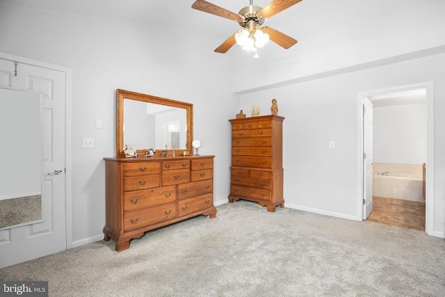 11611 Hampshire Ct, Fredericksburg, VA 22407 - bedroom with carpet flooring, ensuite bath, and ceiling fan