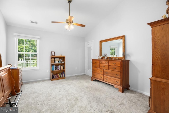 11611 Hampshire Ct, Fredericksburg, VA 22407 - bedroom featuring carpet, ceiling fan, and high vaulted ceiling