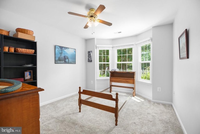 11611 Hampshire Ct, Fredericksburg, VA 22407 - carpeted bedroom featuring baseboards and a ceiling fan