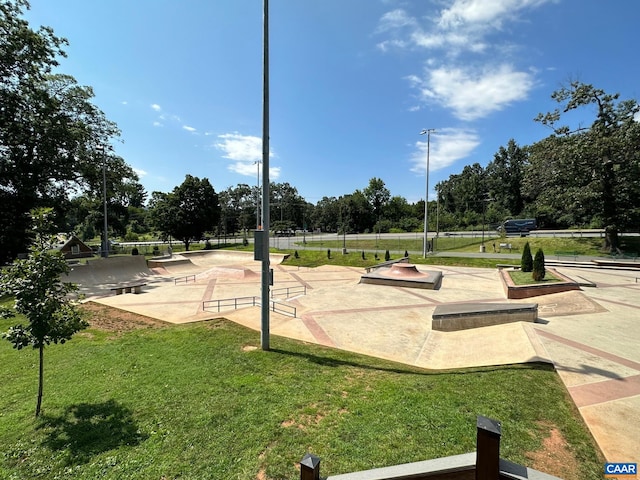 view of community with a lawn