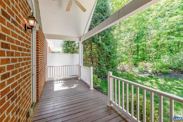 75 Cottage Ct, Zion Crossroads, VA 22942 - wooden porch with a ceiling fan