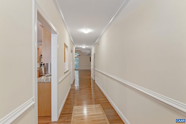 75 Cottage Ct, Zion Crossroads, VA 22942 - hallway featuring ornamental molding and light wood-type flooring