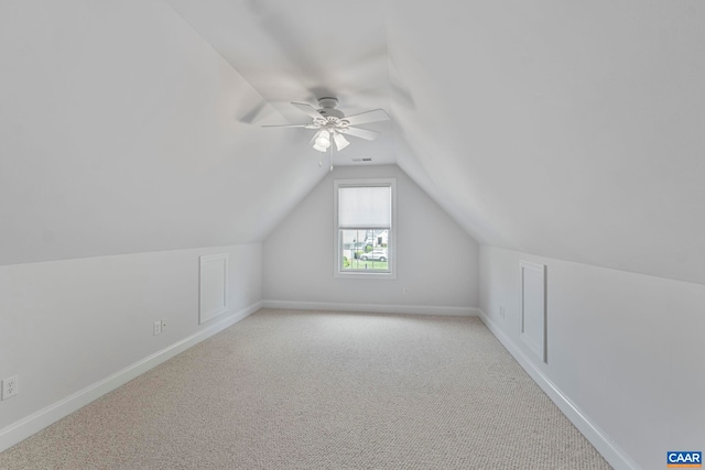 75 Cottage Ct, Zion Crossroads, VA 22942 - bonus room with lofted ceiling, a ceiling fan, carpet flooring, and baseboards