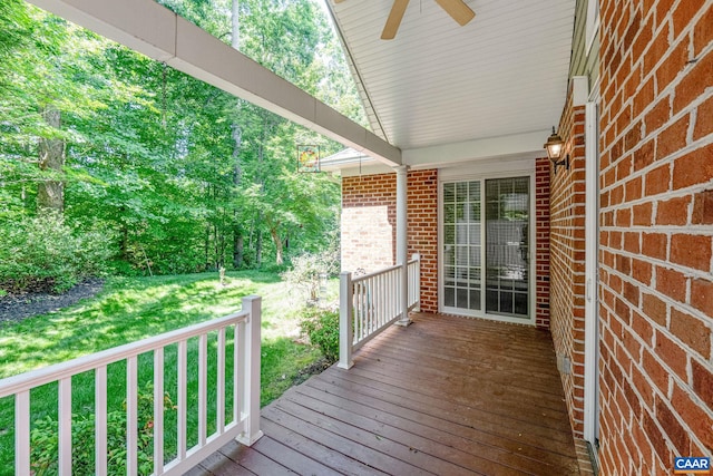 75 Cottage Ct, Zion Crossroads, VA 22942 - wooden porch featuring ceiling fan