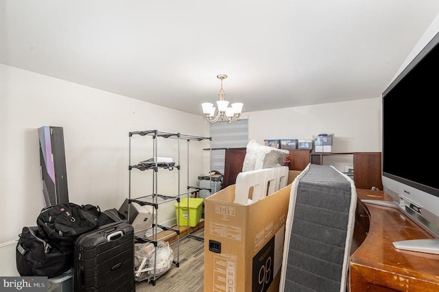 8806 Commons Cir, Spotsylvania, VA 22553 - office featuring a chandelier and wood finished floors