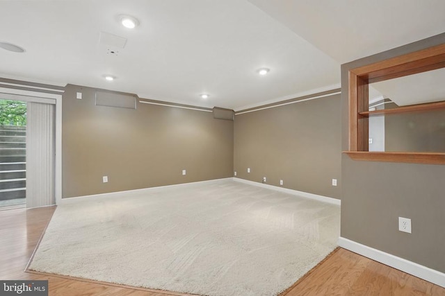538 Colony Ct, Warrenton, VA 20186 - spare room featuring baseboards, wood finished floors, ornamental molding, and recessed lighting