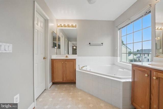 538 Colony Ct, Warrenton, VA 20186 - full bathroom with two vanities and a jetted tub