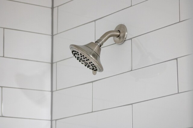 bathroom view of tiled shower