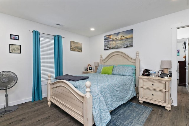 120 Gay St W, Staunton, VA 24401 - bedroom featuring dark wood-type flooring, recessed lighting, and baseboards