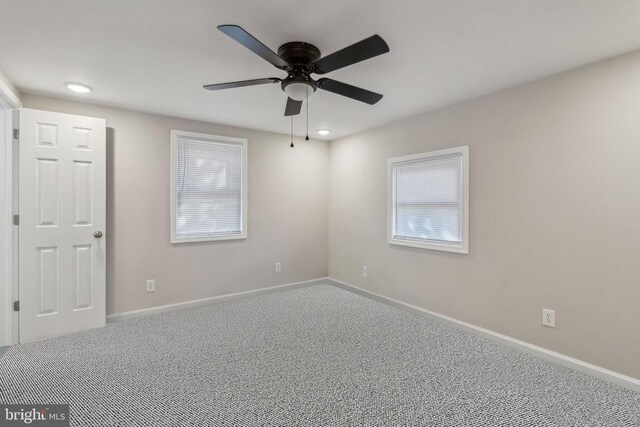 2215 Hoover Rd W, Haywood, VA 22722 - carpeted empty room with ceiling fan, baseboards, and recessed lighting