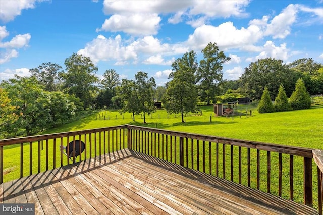 1117 Poor House Rd, Banco, VA 22711 - deck with a yard and view of scattered trees