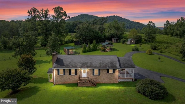 1117 Poor House Rd, Banco, VA 22711 - aerial view at dusk of a mountain view