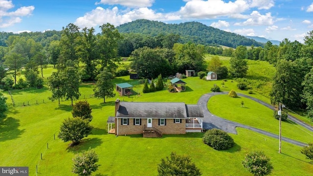 1117 Poor House Rd, Banco, VA 22711 - aerial view of property and surrounding area featuring a mountain backdrop and a forest