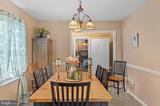 1117 Poor House Rd, Banco, VA 22711 - dining space with a chandelier and ceiling fan
