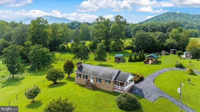 1117 Poor House Rd, Banco, VA 22711 - aerial view of property and surrounding area with mountains