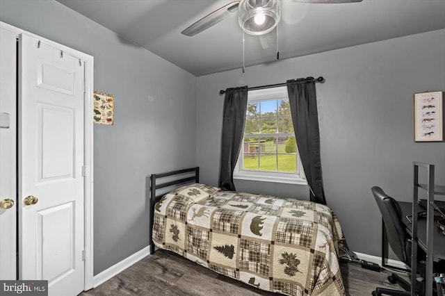 1117 Poor House Rd, Banco, VA 22711 - bedroom featuring dark wood finished floors and ceiling fan