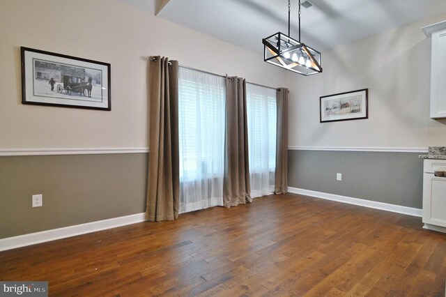 1835 Mill Creek Xrds, Luray, VA 22835 - unfurnished dining area with dark wood-style floors and a chandelier