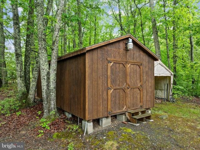468 George James Loop, Radiant, VA 22732 - view of shed with a wooded view