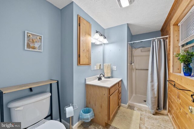 468 George James Loop, Radiant, VA 22732 - full bathroom with vanity, toilet, a textured ceiling, and a shower stall