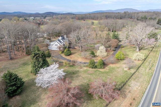 aerial overview of property's location with a mountainous background